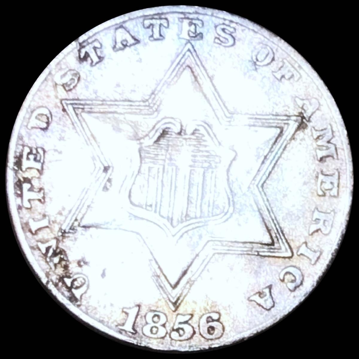 1856 Three Cent Silver XF