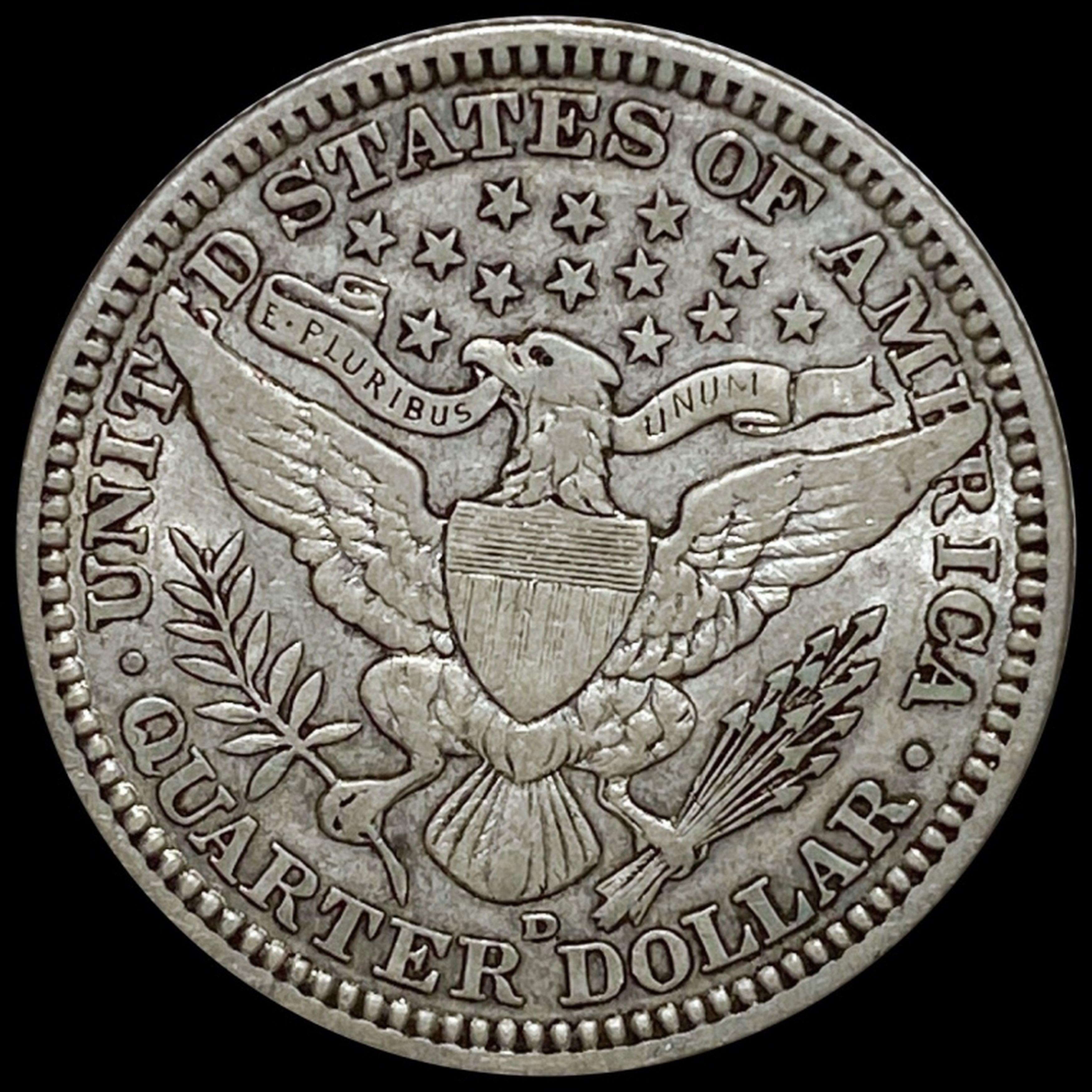 1908-D Barber Quarter Dollar LIGHTLY CIRUCLATED