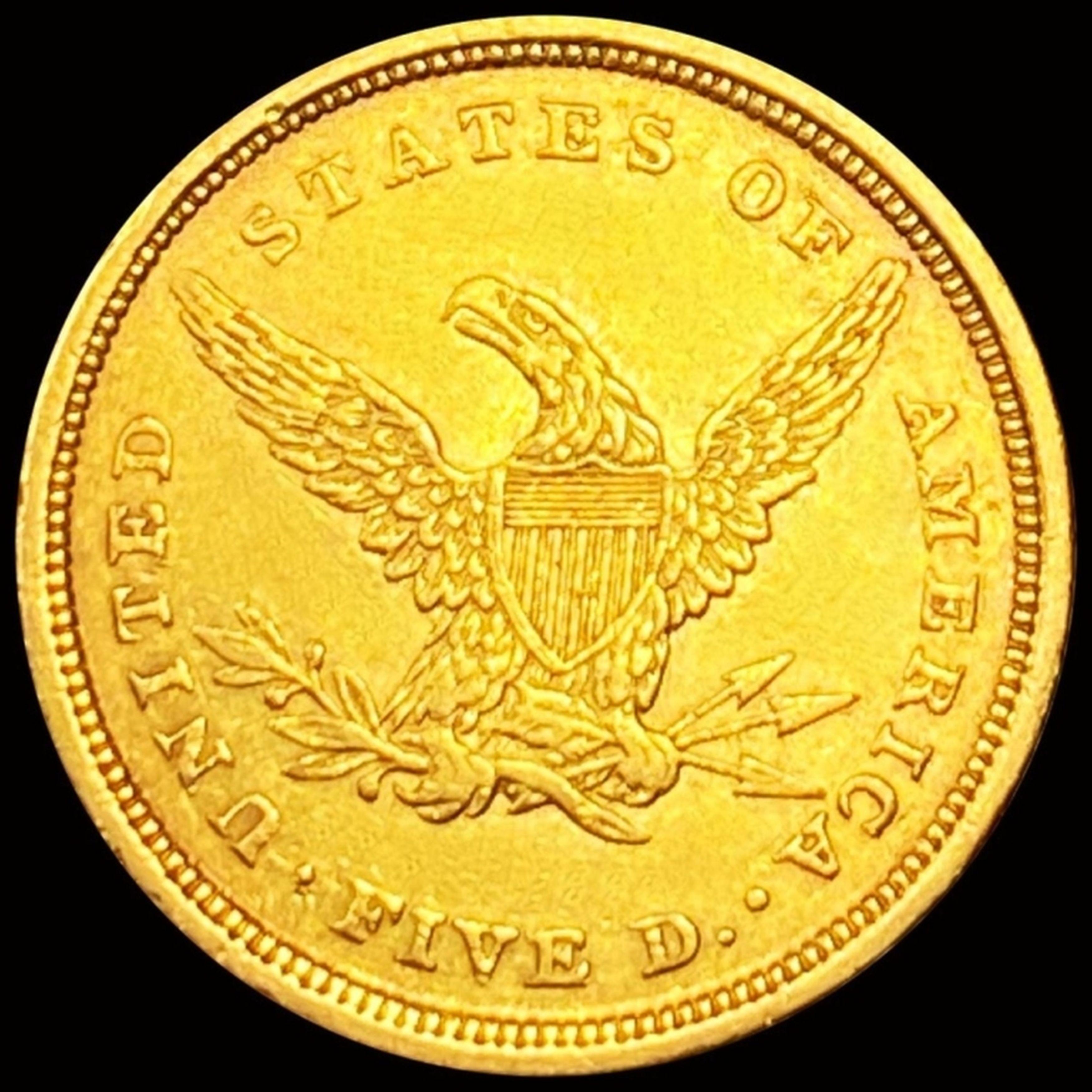 1839-C $5 Gold Half Eagle CHOICE AU