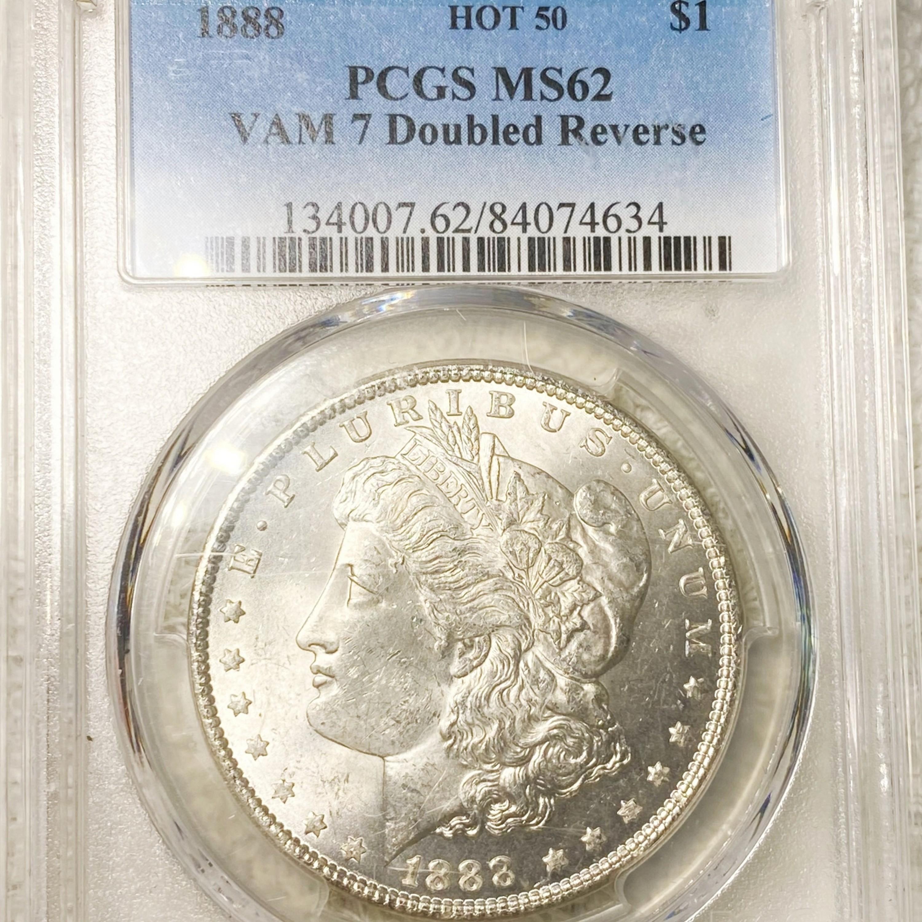 1888 Morgan Silver Dollar PCGS - MS62 VAM-7