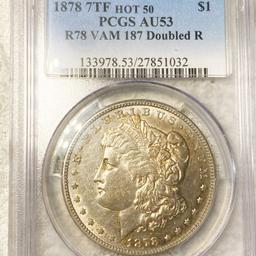 1878 Morgan Silver Dollar PCGS - AU53 VAM-187 DR