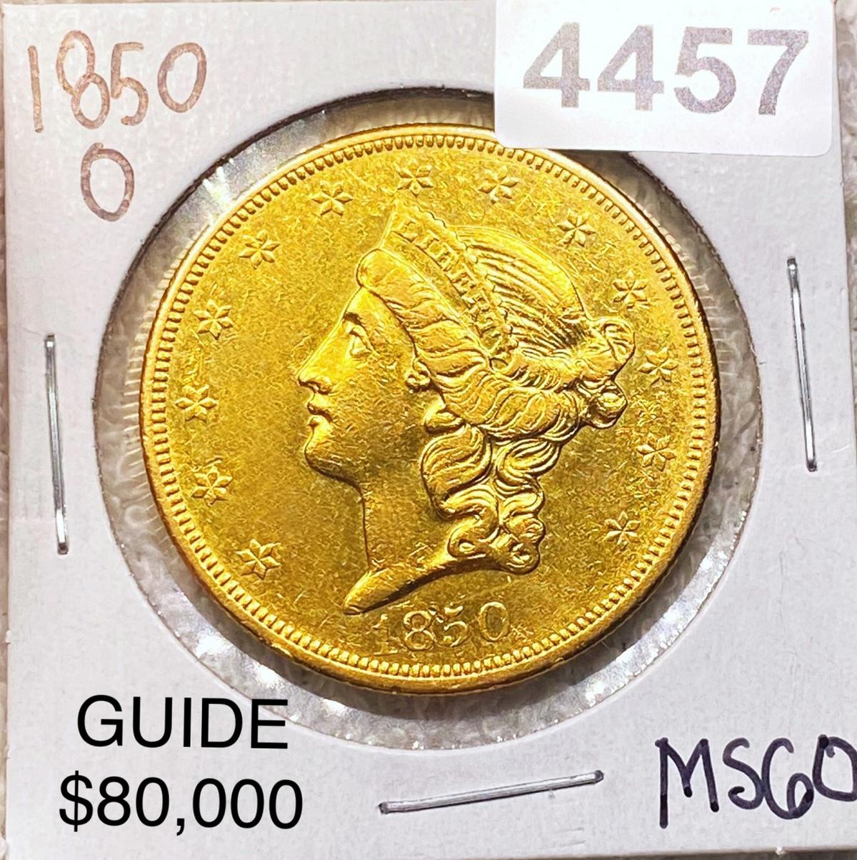 1850-O $20 Gold Double Eagle UNCIRCULATED