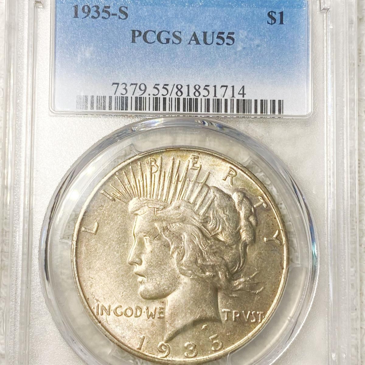 1935-S Silver Peace Dollar PCGS - AU55