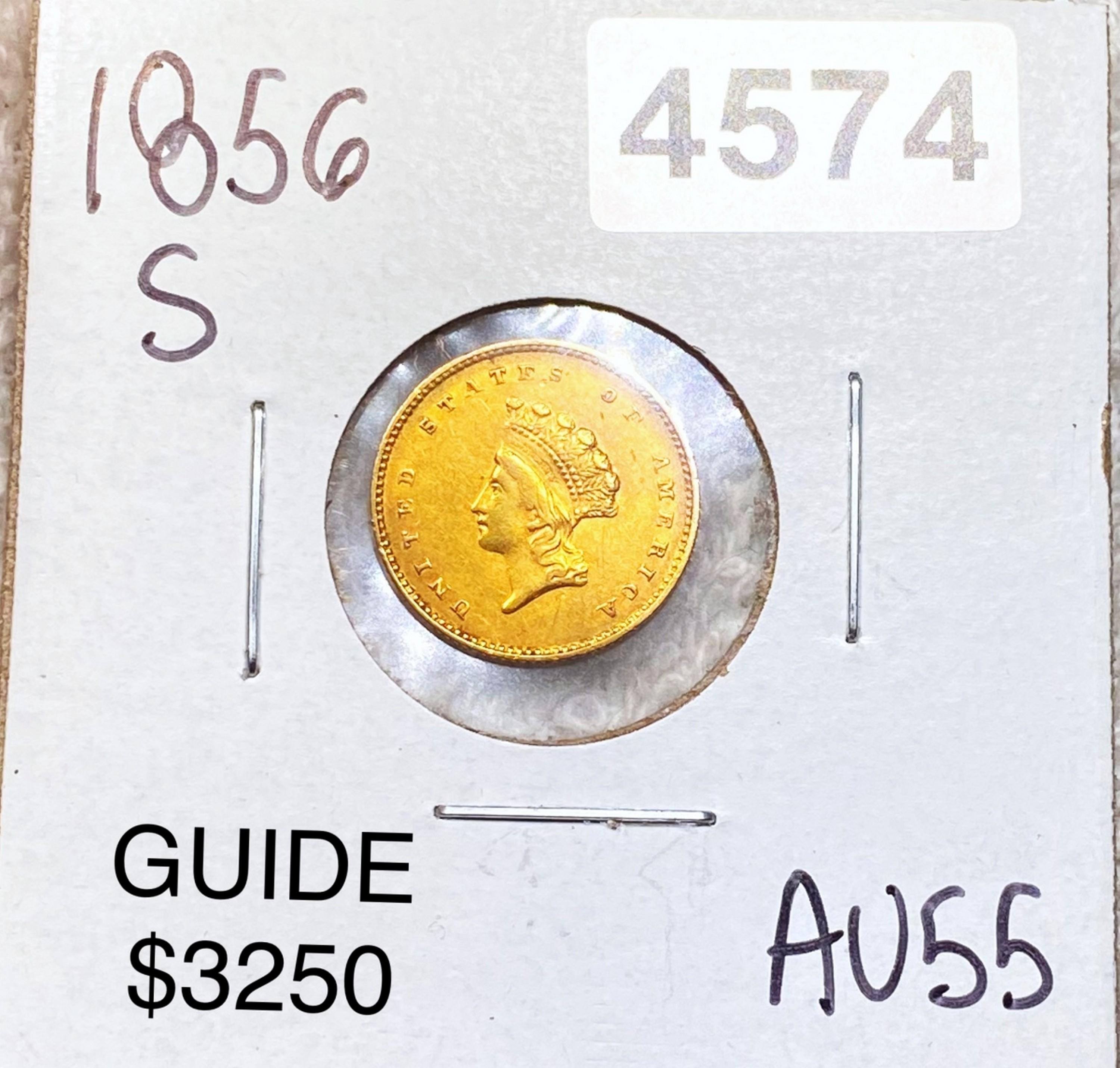 1856-S Rare Gold Dollar CHOICE AU