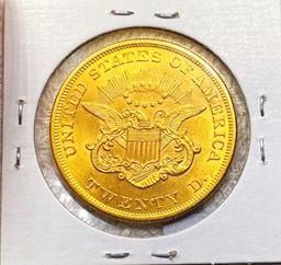 1860 $20 Gold Double Eagle CHOICE BU