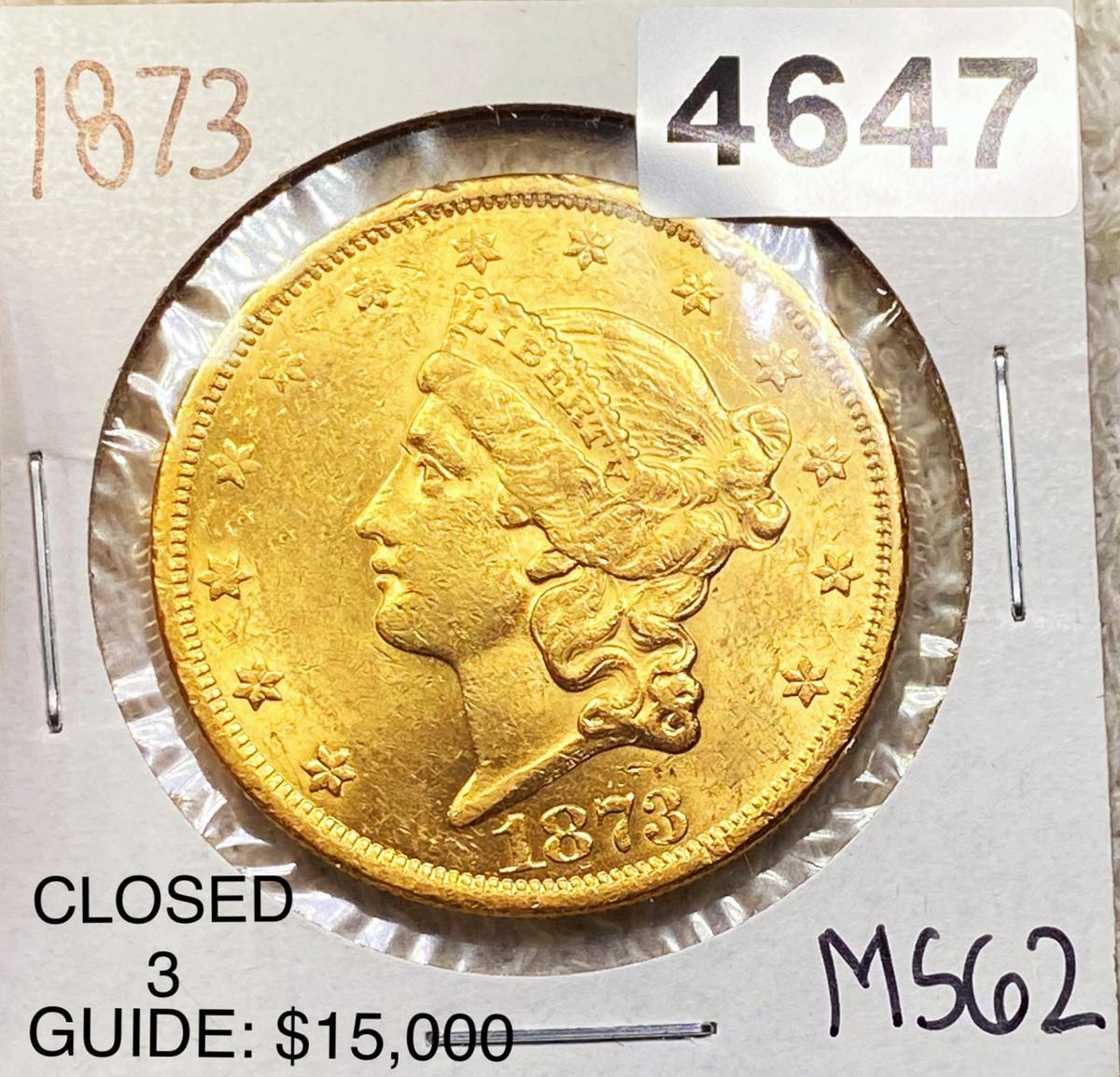 1873 $20 Gold Double Eagle UNC CLOSED 3