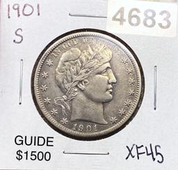 1901-S Barber Half Dollar LIGHT CIRC