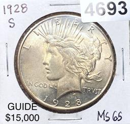 1928-S Silver Peace Dollar GEM BU