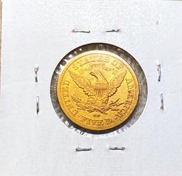 1879-CC $ 5 Gold Half Eagle CHOICE AU