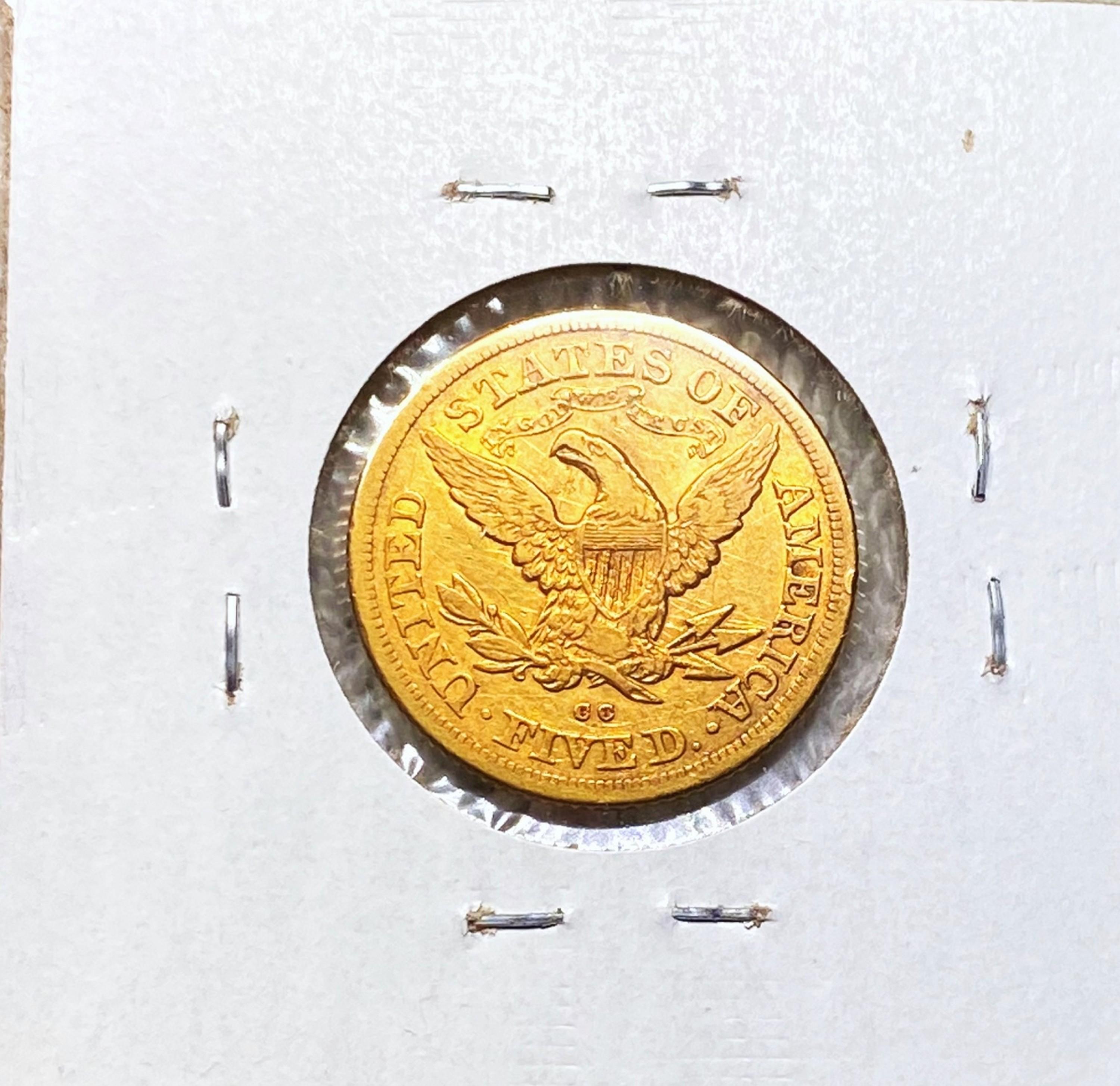 1879-CC $ 5 Gold Half Eagle CHOICE AU