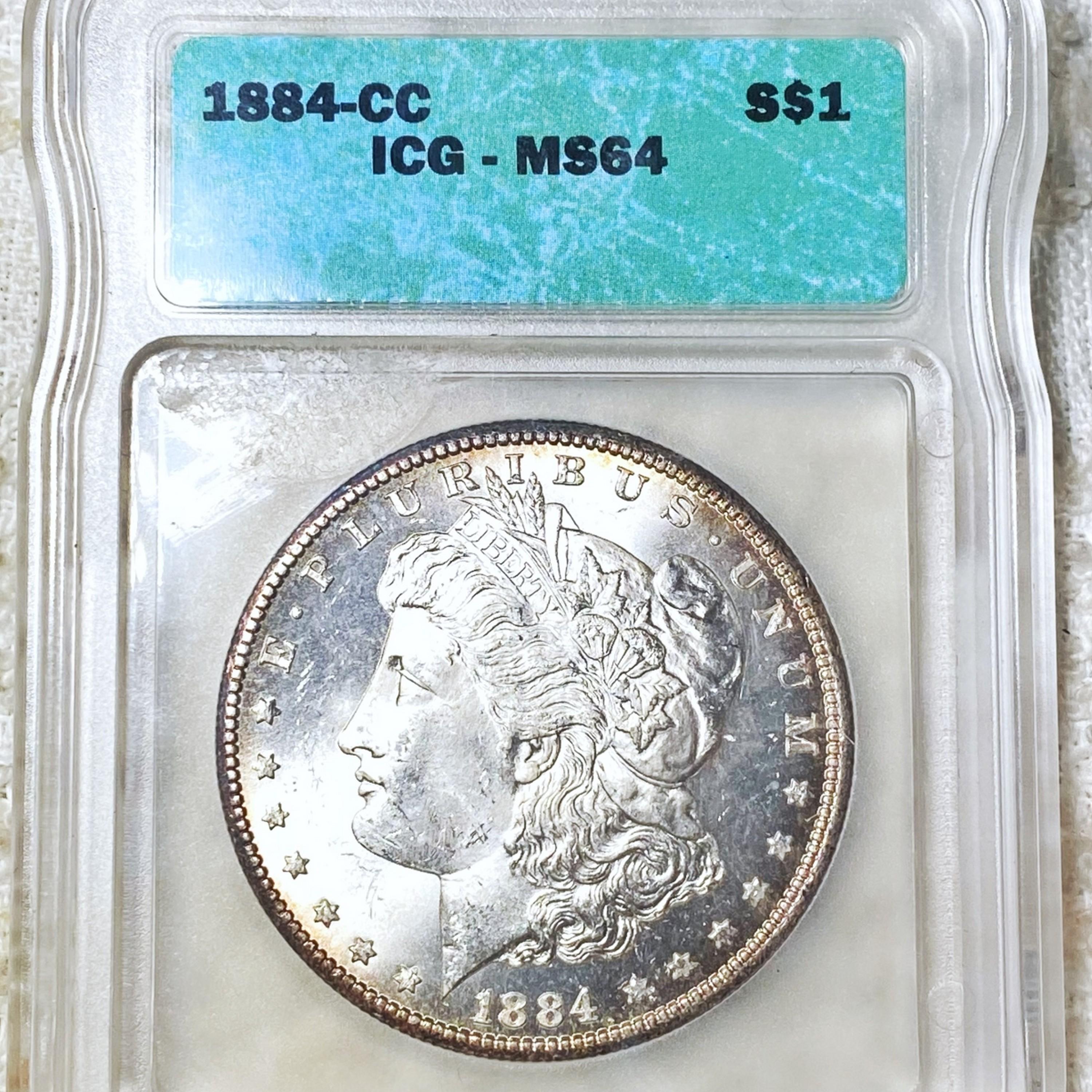 1884-CC Morgan Silver Dollar ICG - MS64