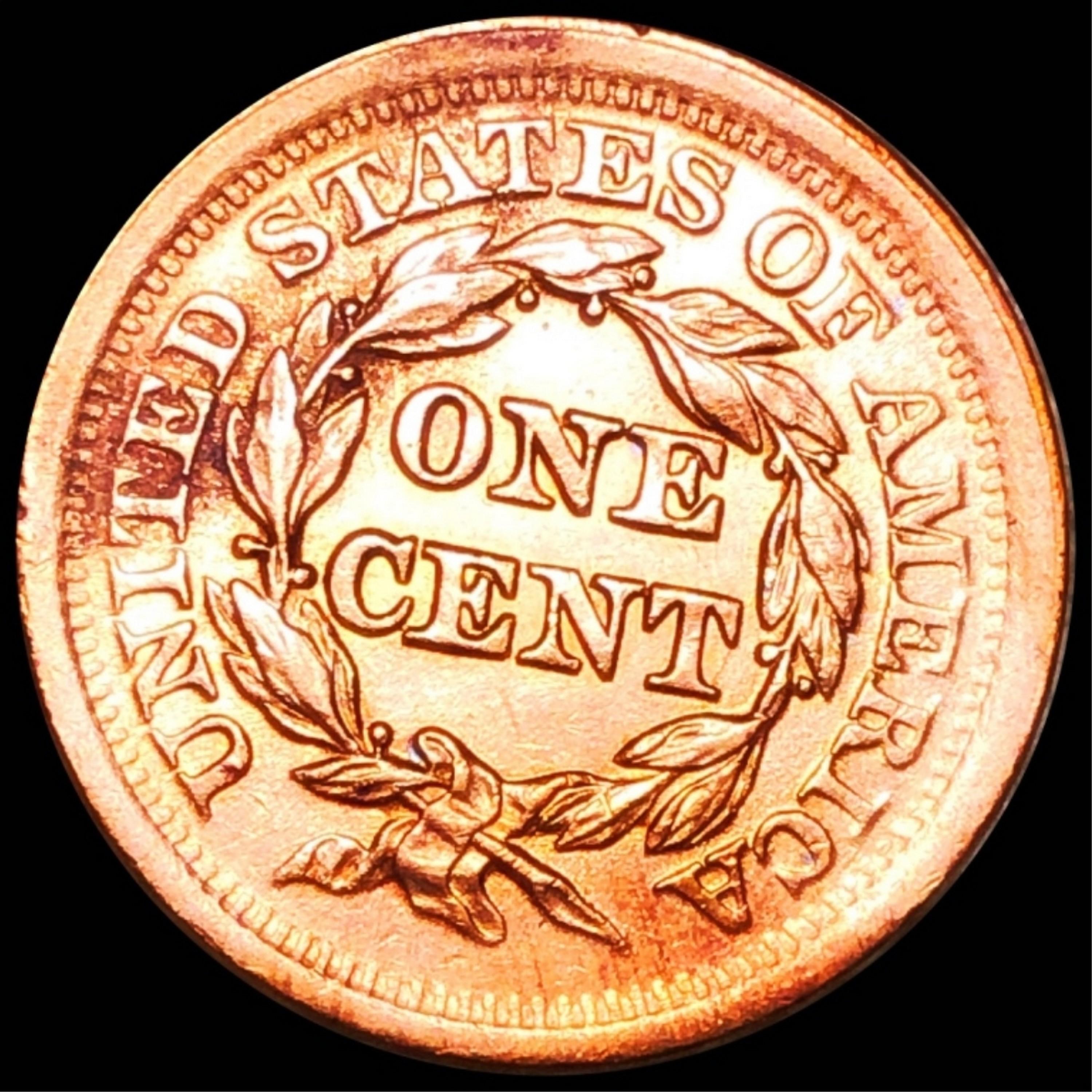 1852 Braided Hair Large Cent UNC RED