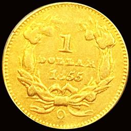 1855-O TY2 Rare Gold Dollar CHOICE AU