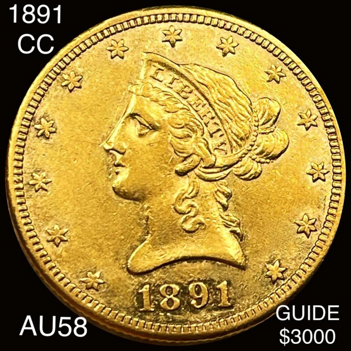 1891-CC $10 Gold Eagle CHOICE AU