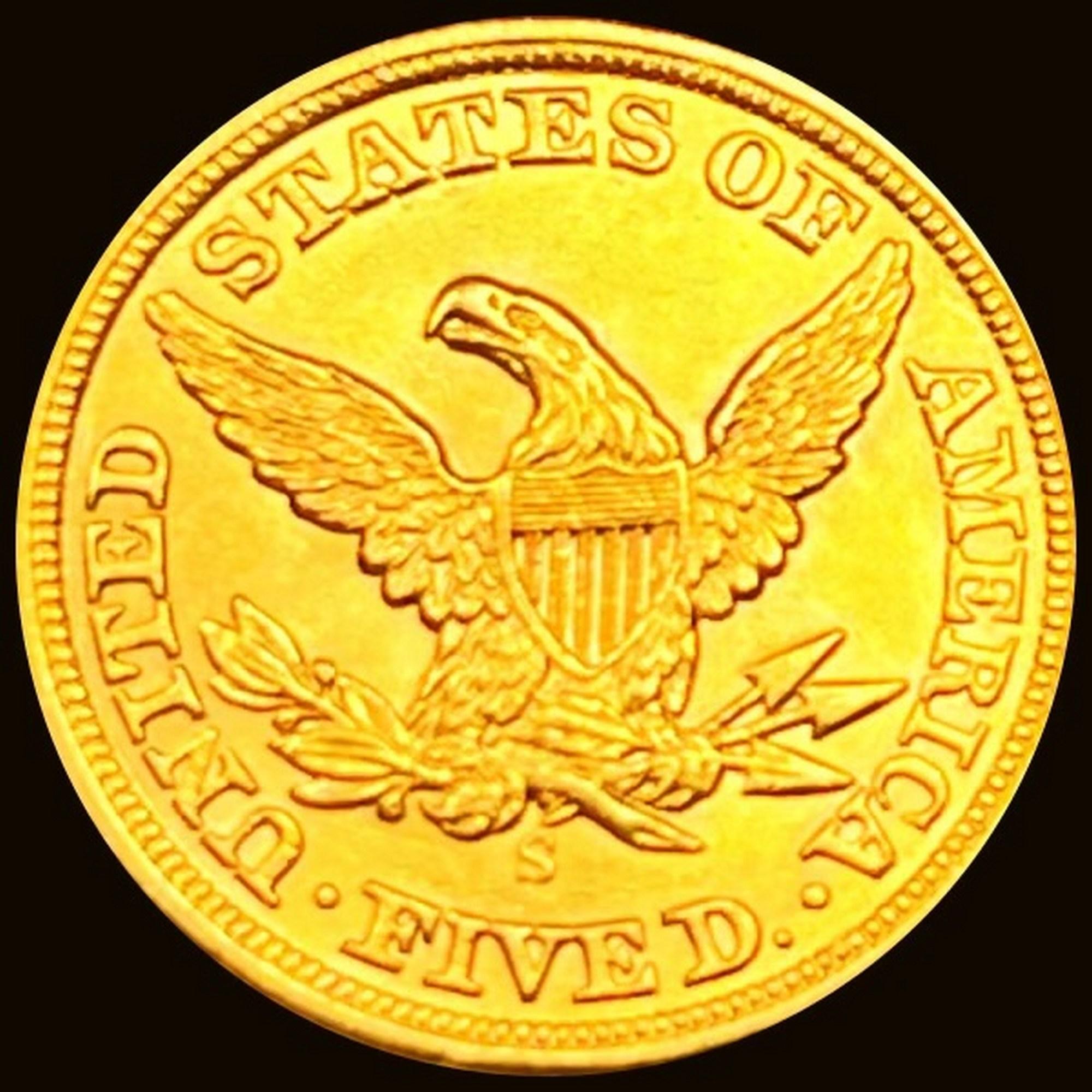 1859-S $5 Gold Half Eagle CHOICE BU