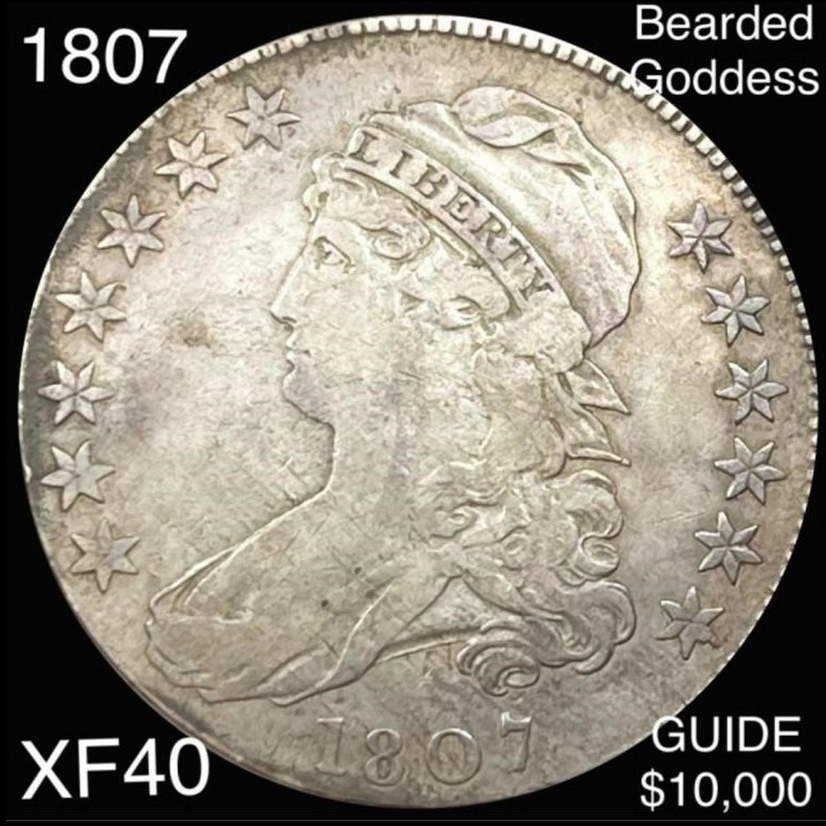 1807 Bearded Goddess Capped Bust Half Dollar XF40