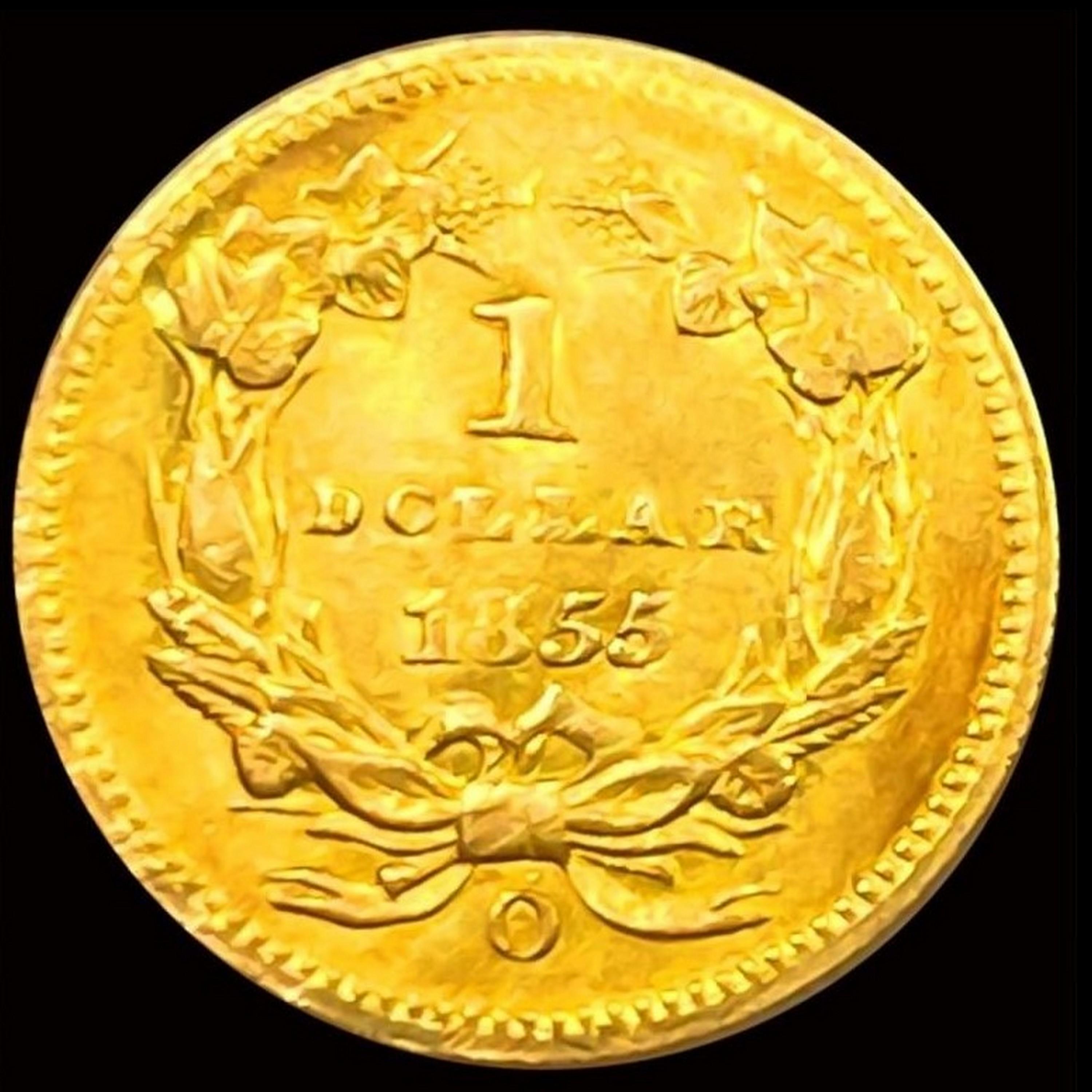 1855-O TY2 Rare Gold Dollar CHOICE AU