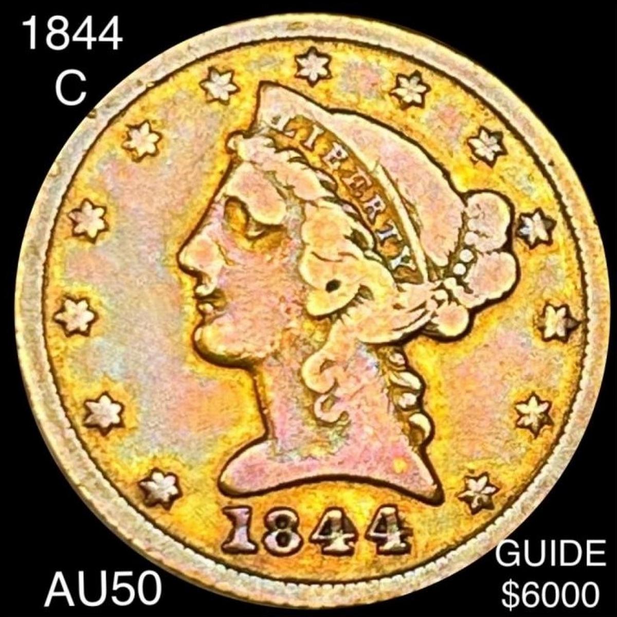 1844-C $5 Gold Half Eagle HIGH GRADE