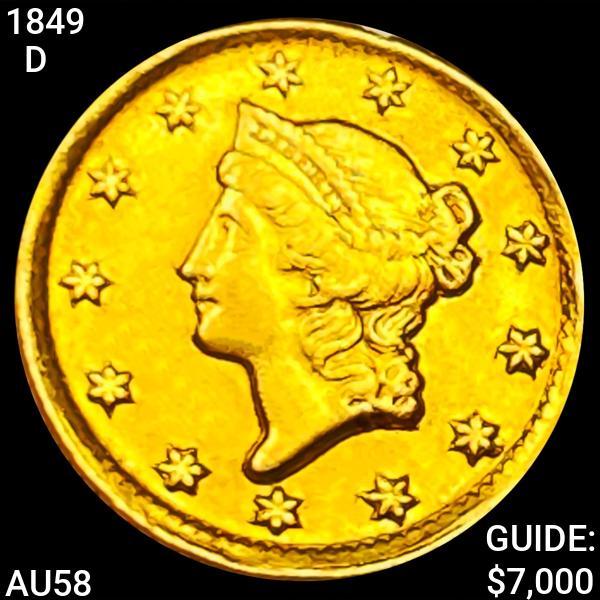 1849-D Rare Gold Dollar CHOICE AU