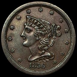 1856 Braided Hair Half Cent CLOSELY UNCIRCULATED