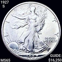 1927-S Walking Liberty Half Dollar GEM BU
