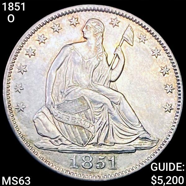 1851-O Seated Half Dollar CHOICE BU