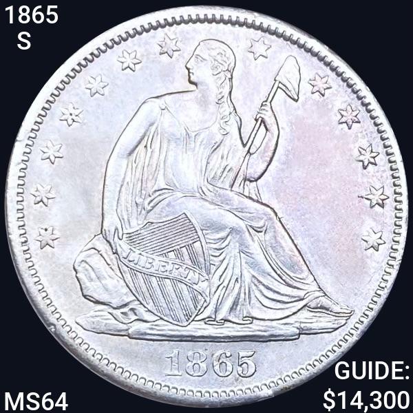 1865-S Seated Liberty Half Dollar CHOICE BU