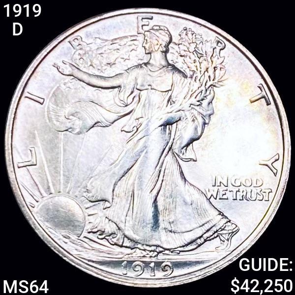 1919-D Walking Liberty Half Dollar CHOICE BU