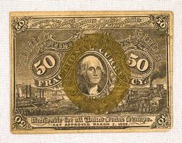 1863 US 50C Frational Currency Bill
