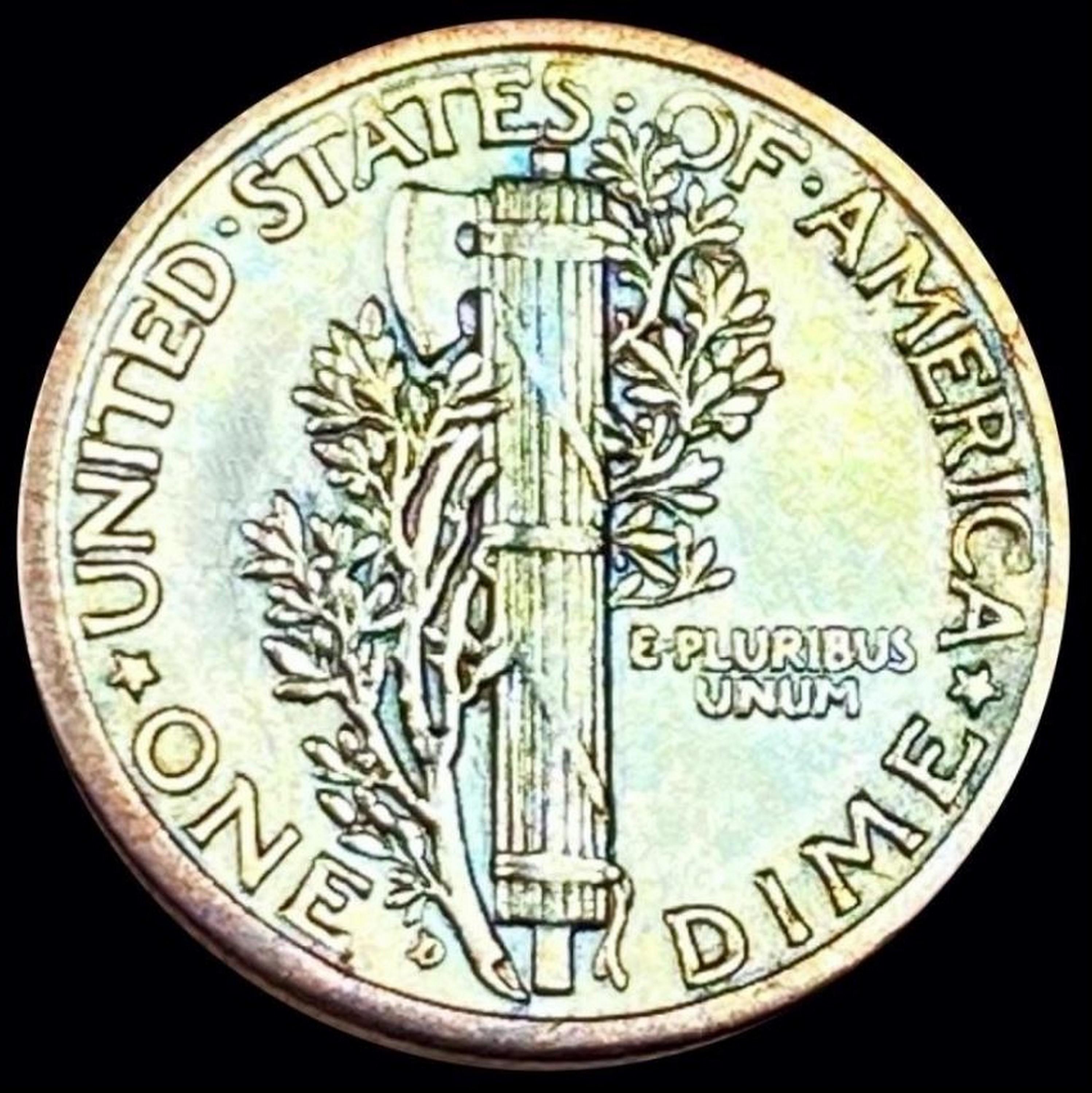 1916-D Series Key Mercury Silver Dime CHOICE AU