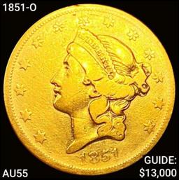 1851-O $20 Gold Double Eagle CHOICE AU