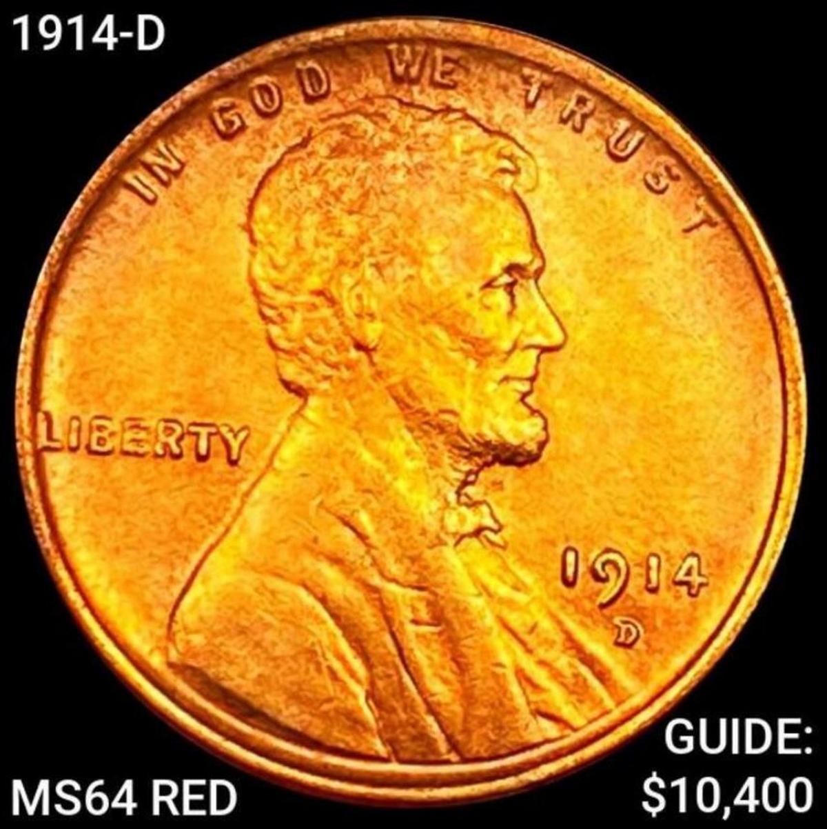 1914-D Lincoln Wheat Cent CHOICE BU RED