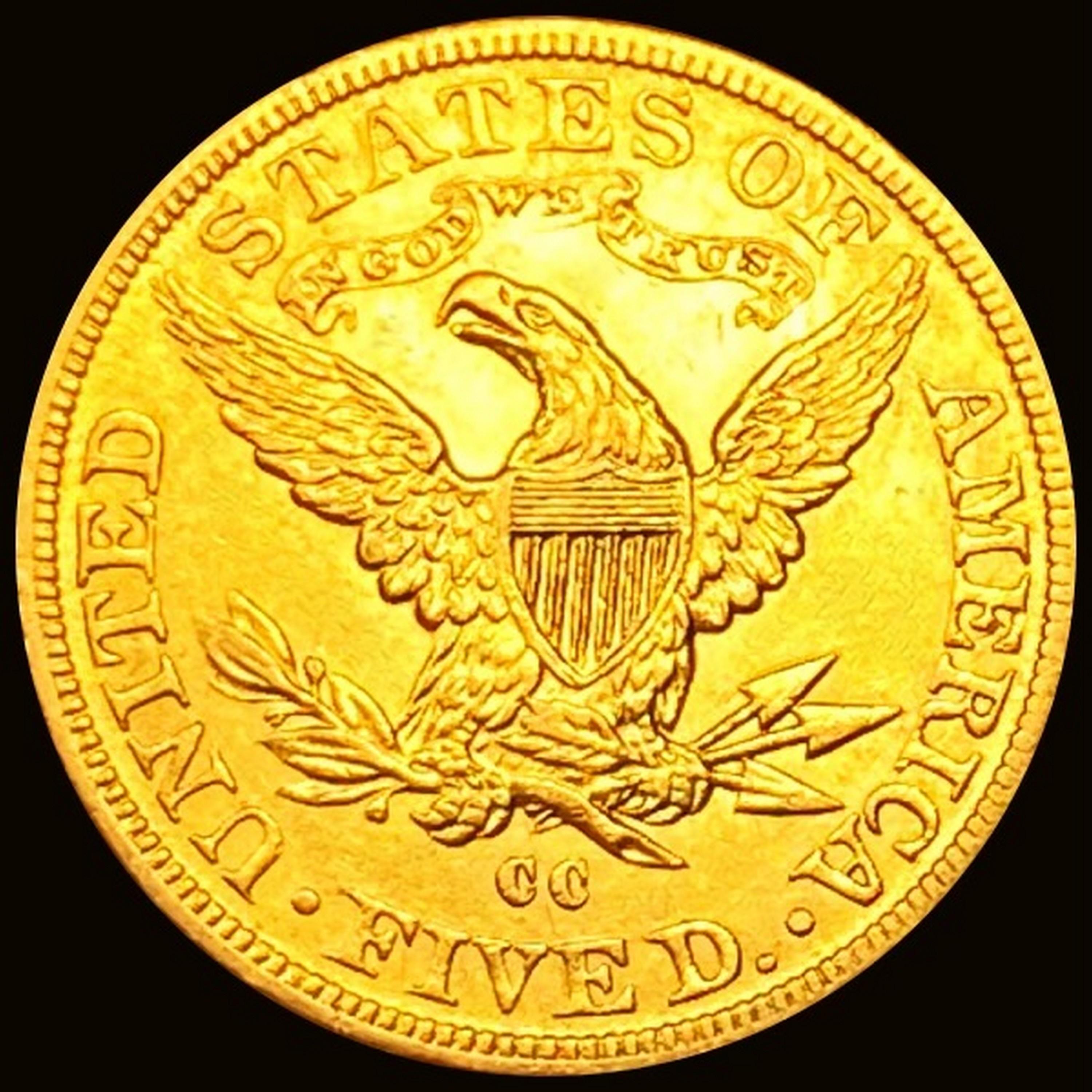 1891-CC $5 Gold Half Eagle UNCIRCULATED