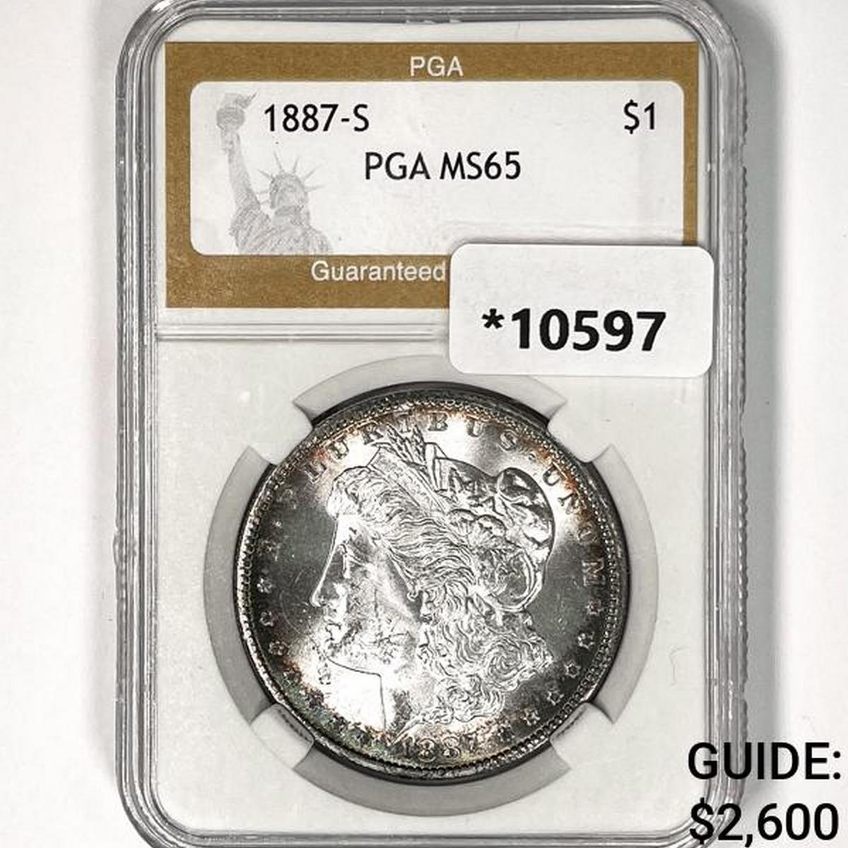 1887-S Morgan Silver Dollar PGA MS65