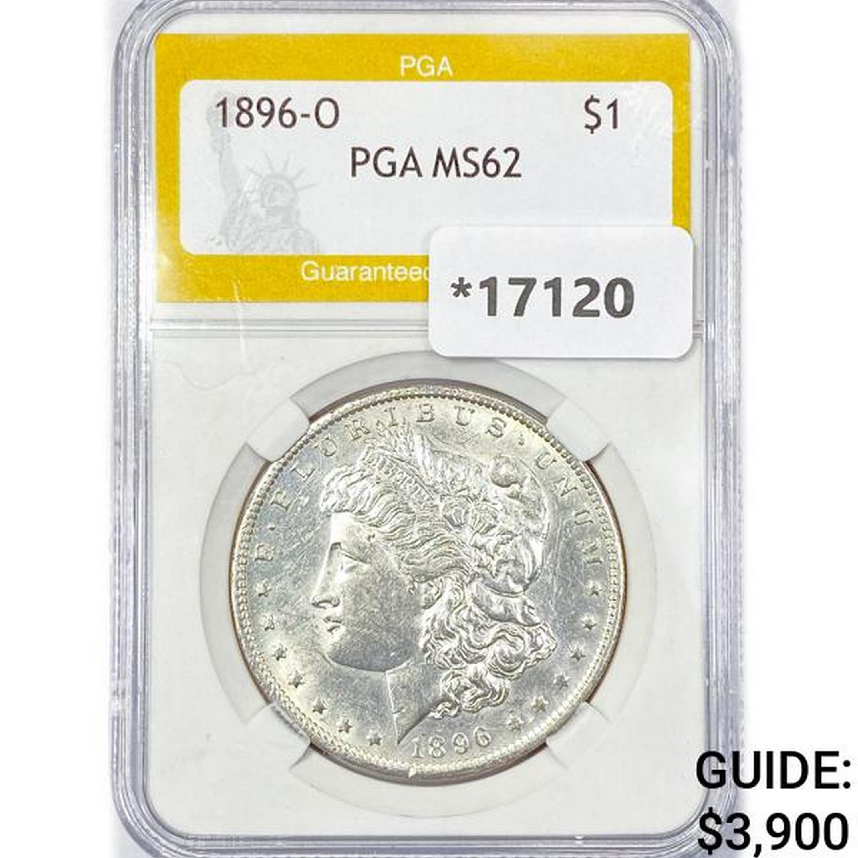 1896-O Morgan Silver Dollar PGA MS62