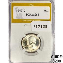 1942-S Washington Silver Quarter PGA MS66