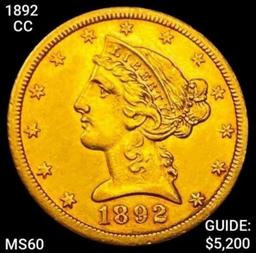 1892-CC $5 Half Eagle UNCIRCULATED
