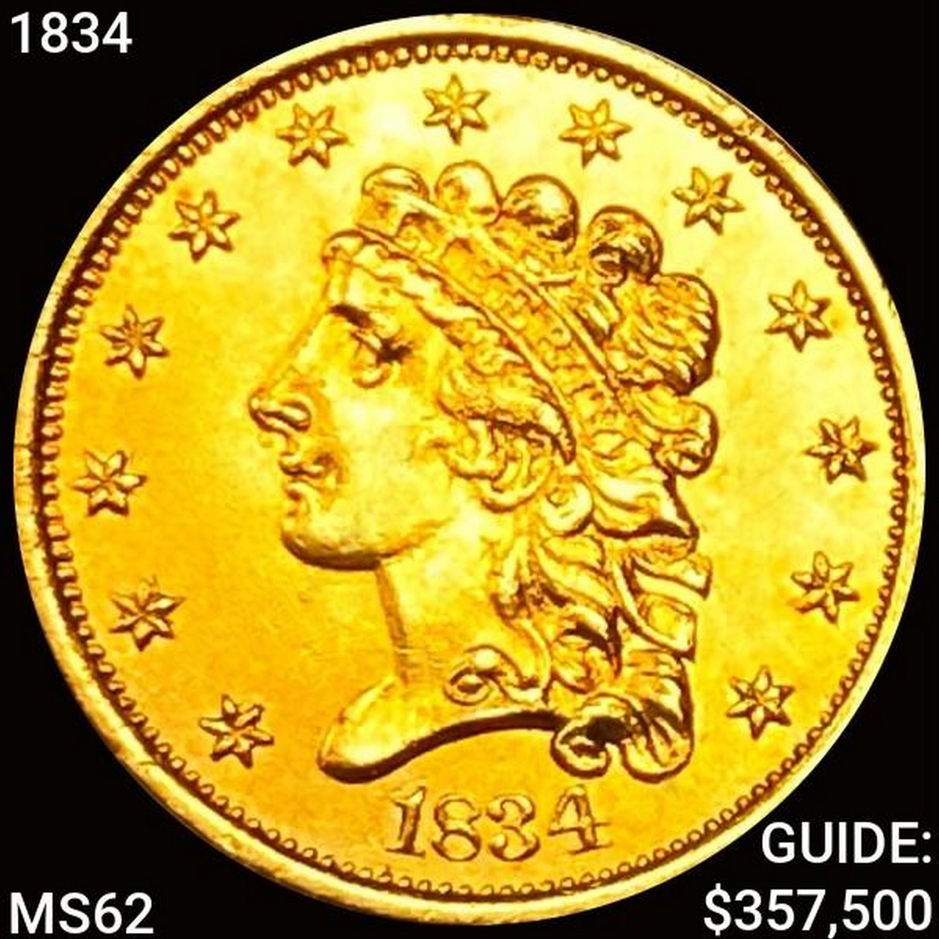1834 $2.50 Gold Quarter Eagle UNCIRCULATED