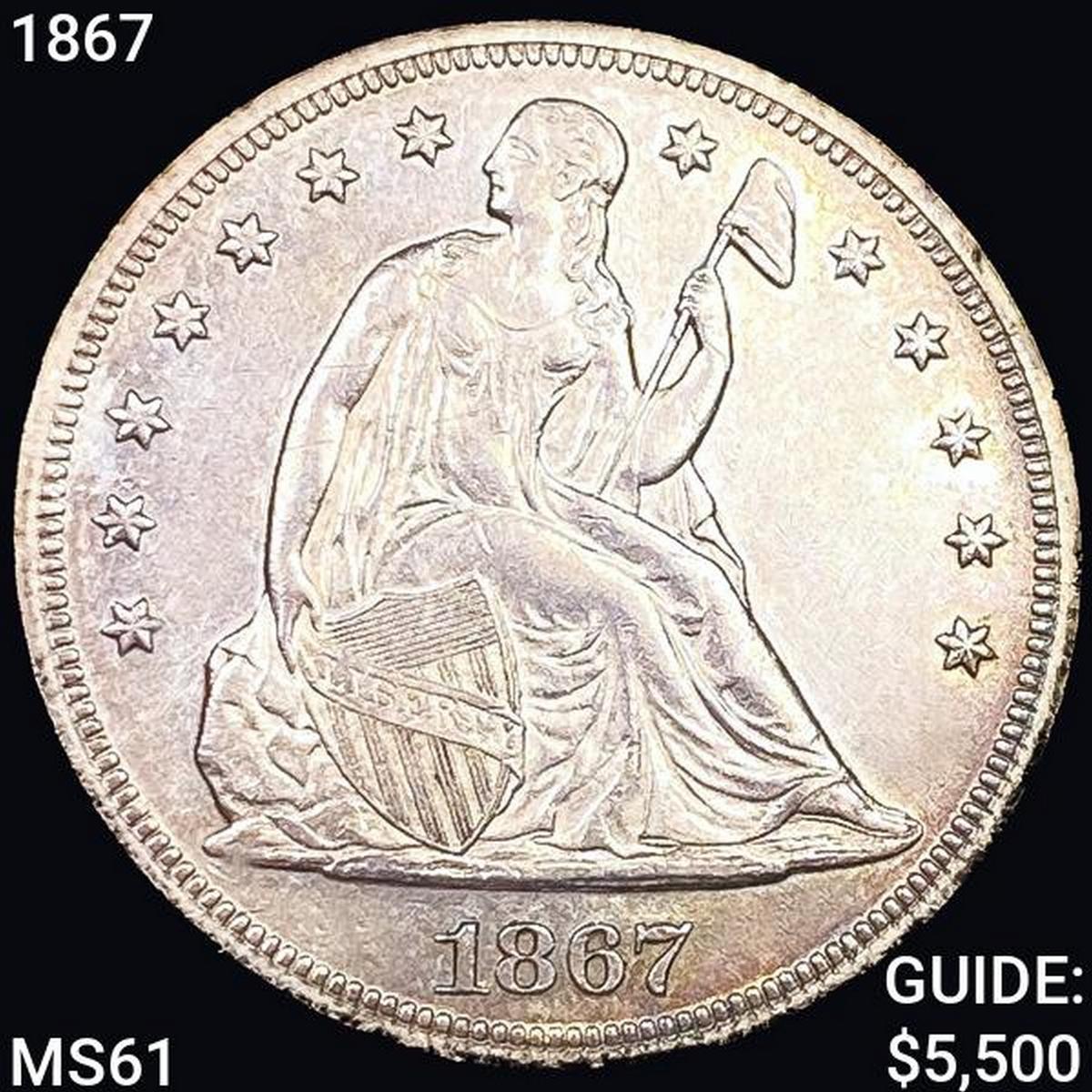 1867 Seated Liberty Dollar UNCIRCULATED