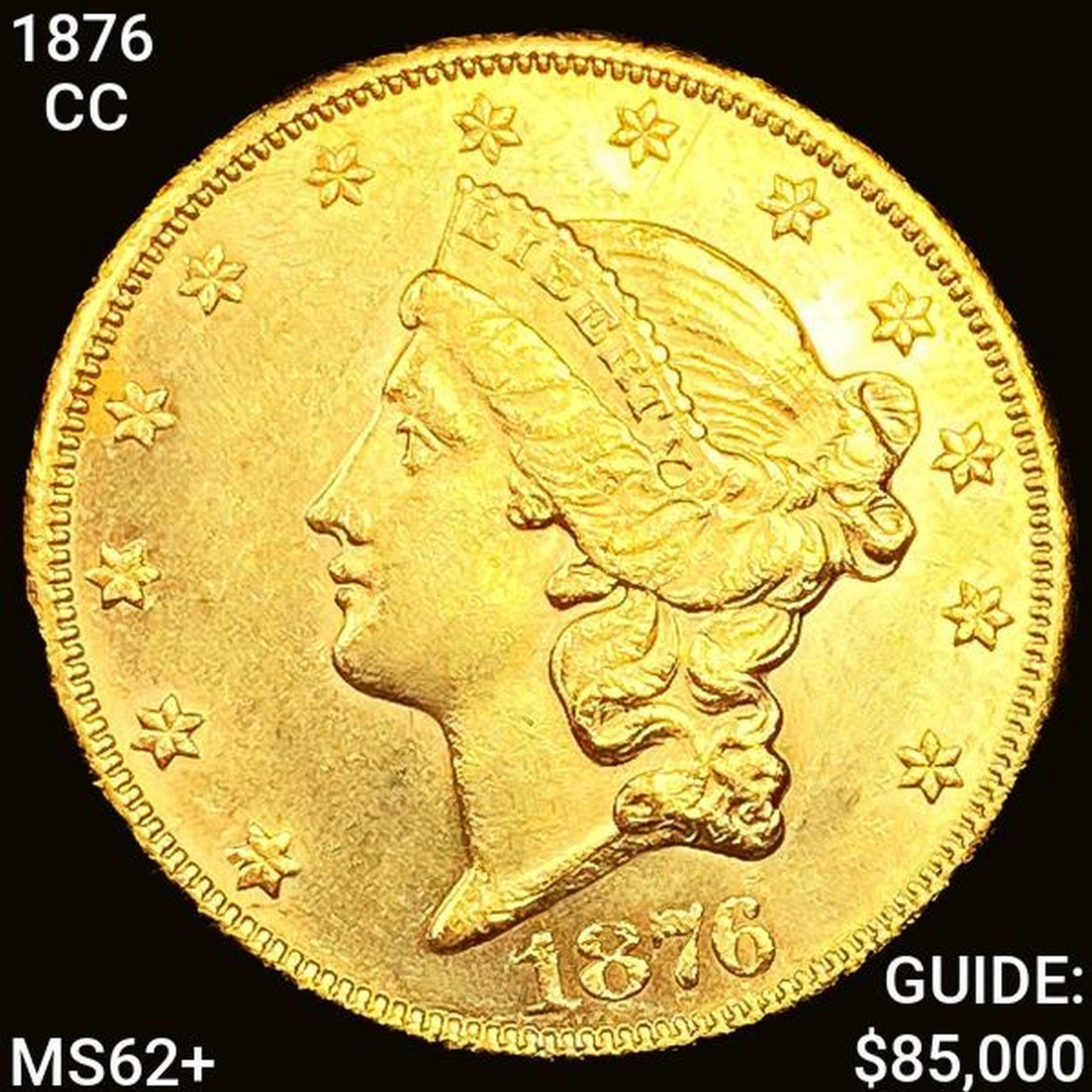 1876-CC $20 Gold Double Eagle UNCIRCULATED +