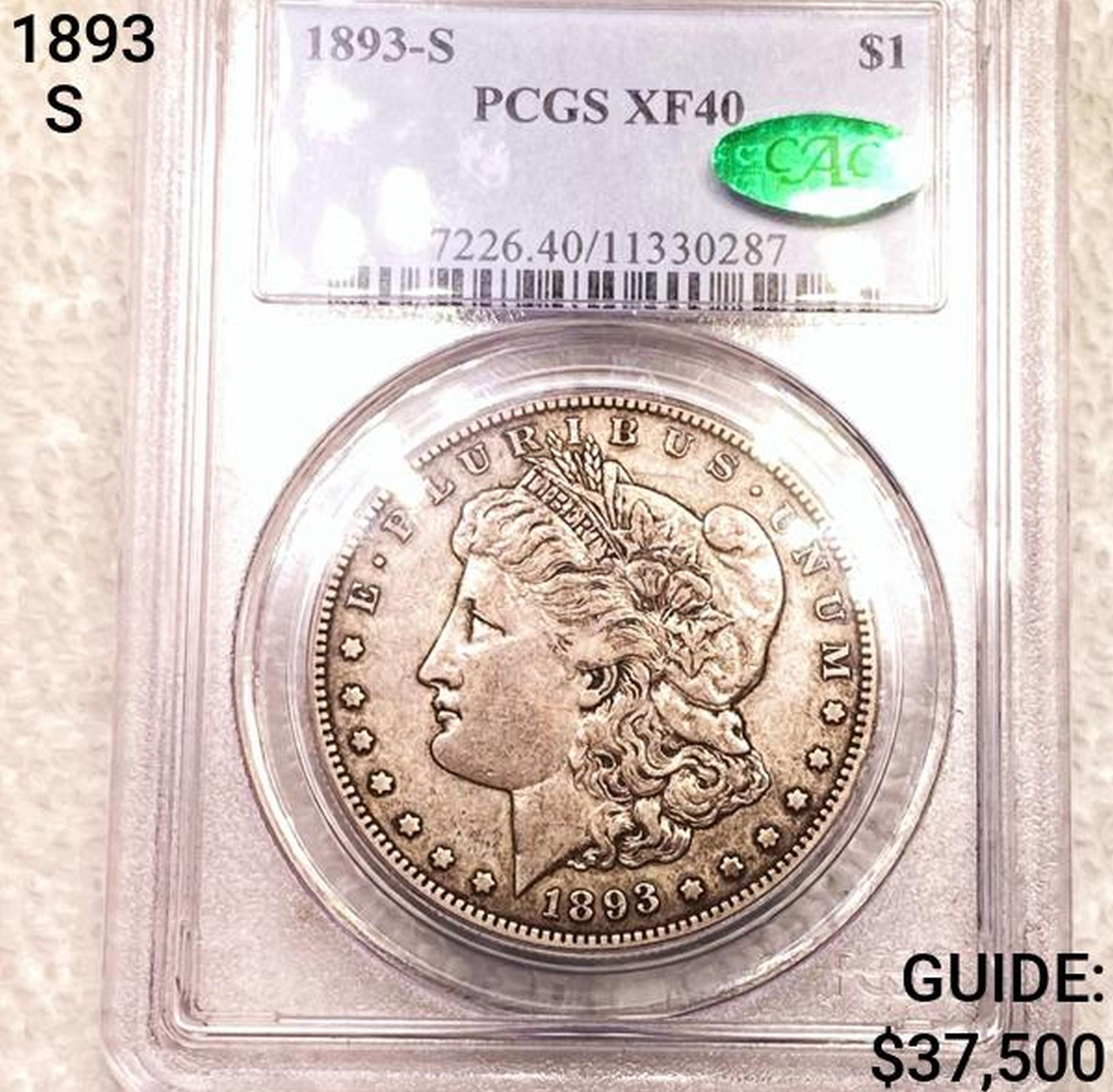 1893-S Morgan Silver Dollar CAC PCGS XF40