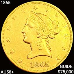 1865 $10 Gold Eagle CHOICE AU +