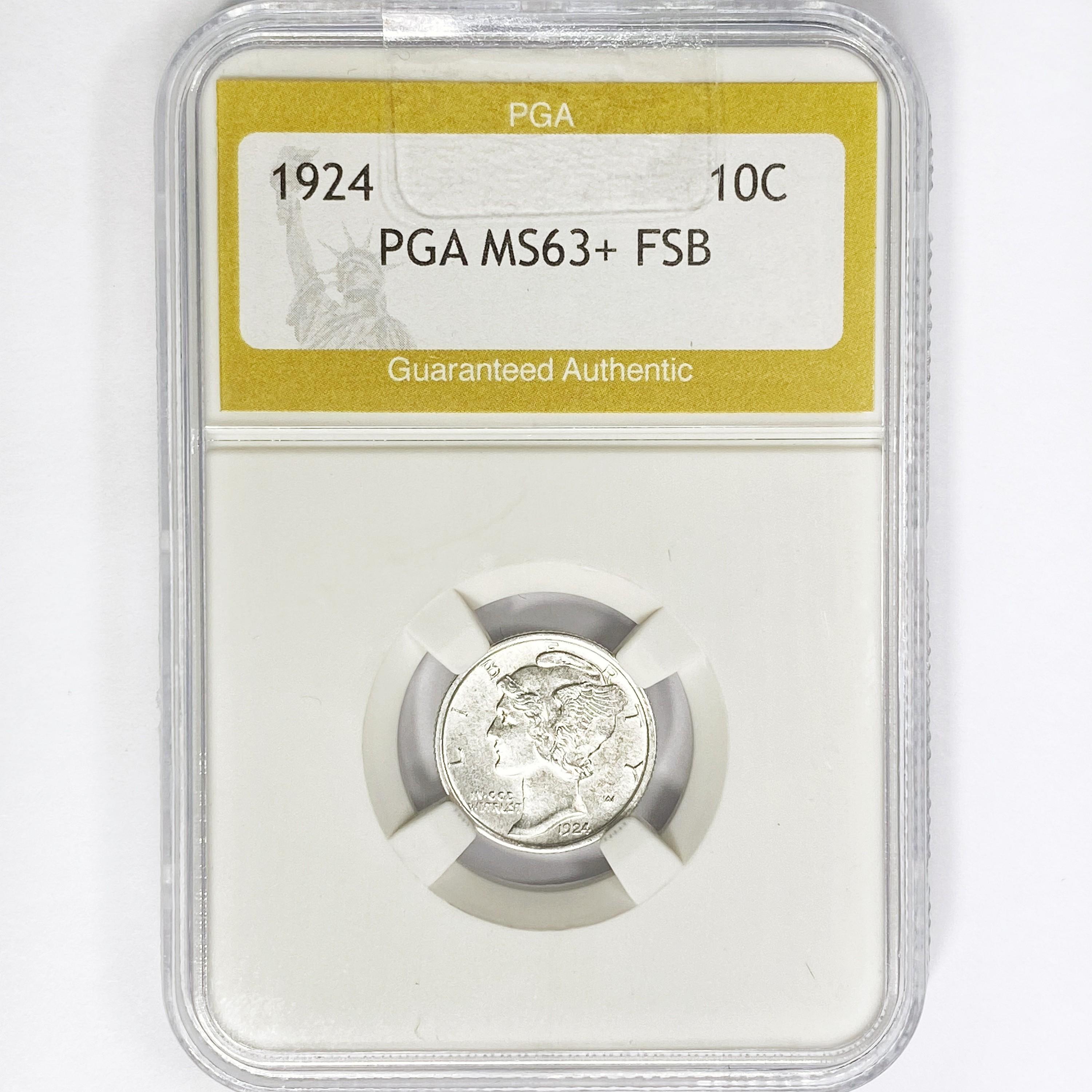 1924 Mercury Silver Dime PGA MS63+ FSB