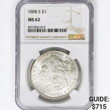 1888-S Morgan Silver Dollar NGC MS62