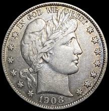 1908 Barber Half Dollar ABOUT UNCIRCULATED