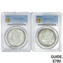 (2) Morgan Silver Dollars PCGS AU