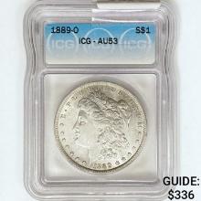 1889-O Morgan Silver Dollar ICG AU53