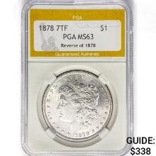 1878 7TF Morgan Silver Dollar PGA MS63 REV 78