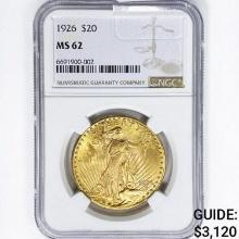1926 $20 Gold Double Eagle NGC MS62