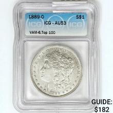 1889-O Morgan Silver Dollar ICG AU53 VAM-6